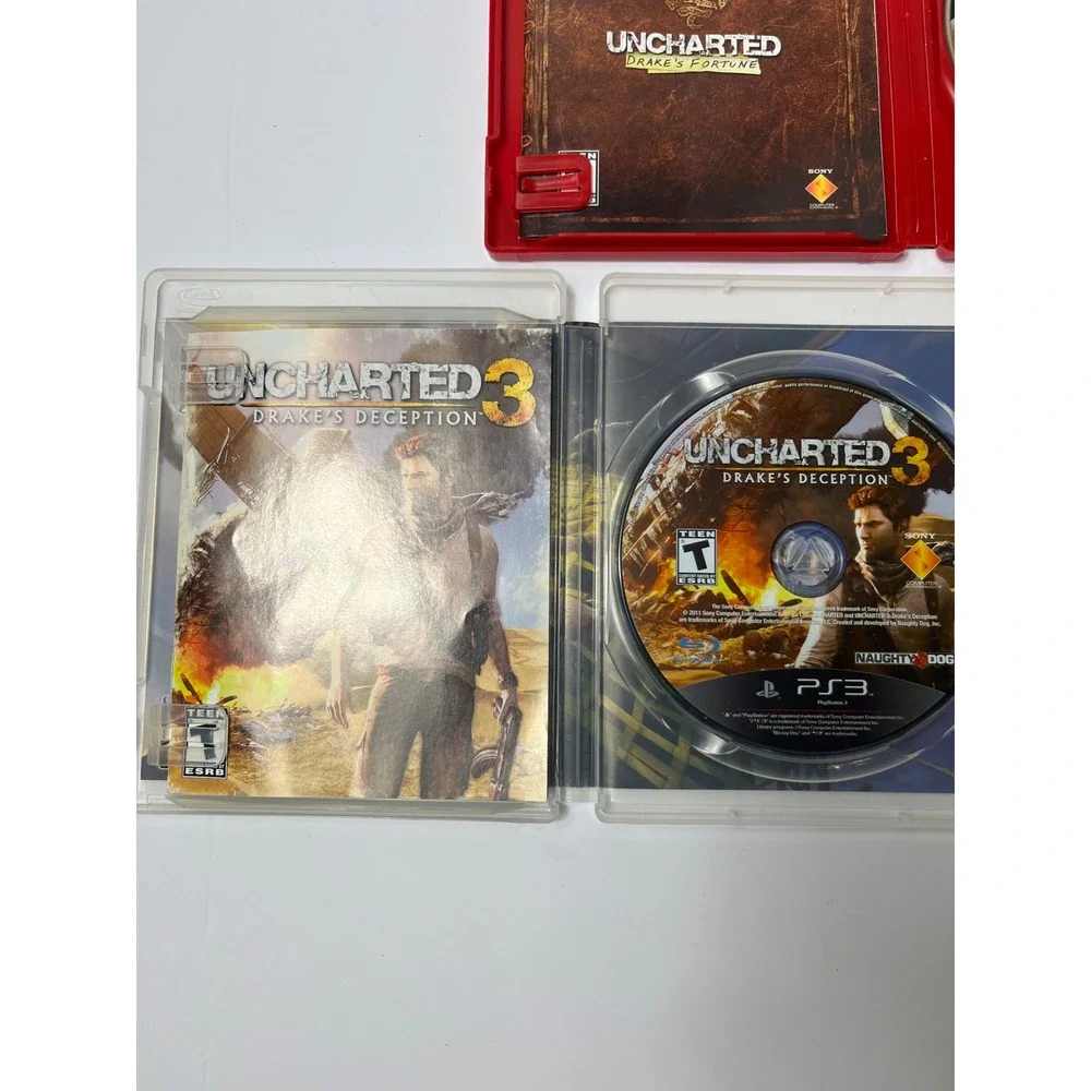 Uncharted Trilogy PS3 Games Bundle Drakes Fortune 2 Among Thieves 3 Deception